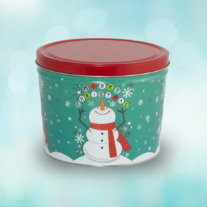 Merry Christmas Snowman Tin